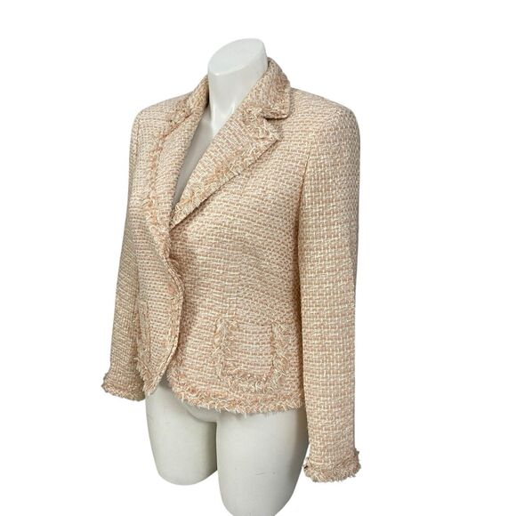 Style & Co Blazer Womens 16 Peach Tweed Jacket Career Professional Work Office - Picture 14 of 15